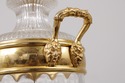 F73295: Pair Sunning Italian Brass & Crystal Urn S
