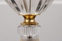 F73295: Pair Sunning Italian Brass & Crystal Urn S