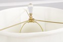 F73295: Pair Sunning Italian Brass & Crystal Urn S