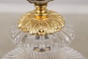 F73295: Pair Sunning Italian Brass & Crystal Urn S