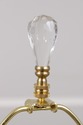 F73295: Pair Sunning Italian Brass & Crystal Urn S