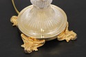 F73295: Pair Sunning Italian Brass & Crystal Urn S
