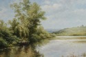 F73303: J. Bijou Artist Signed Lake Oil Painting O