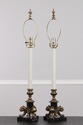 F73312: Pair Of Bronze Empire Style Candestick Lam