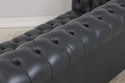 F73359: Blue Leather Chesterfield English Style Lo