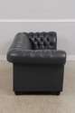 F73359: Blue Leather Chesterfield English Style Lo