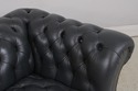 F73359: Blue Leather Chesterfield English Style Lo