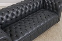 F73359: Blue Leather Chesterfield English Style Lo