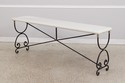 73438: Wrought Iron Base Marble Top Console Sofa T
