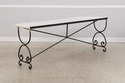 73438: Wrought Iron Base Marble Top Console Sofa T