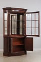 L73444: HENREDON Bow Glass Mahogany Curio China Ca