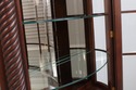 L73444: HENREDON Bow Glass Mahogany Curio China Ca