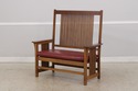 73462: STICKLEY Mission Oak Leather Spindle Settee