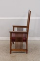 73462: STICKLEY Mission Oak Leather Spindle Settee