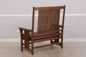 73462: STICKLEY Mission Oak Leather Spindle Settee