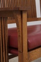 73462: STICKLEY Mission Oak Leather Spindle Settee
