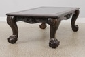L73511: Large Clawfoot Glass Top Coffee Cocktail T