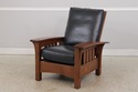 73530: STICKLEY Mission Oak Morris Chair & Matchin