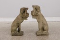 F73534: Vintage Weathered Concrete Garden Dog Stat