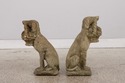 F73534: Vintage Weathered Concrete Garden Dog Stat