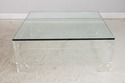 F73535: Mid Century Modern Lucite Base Glass Top C