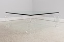 F73535: Mid Century Modern Lucite Base Glass Top C