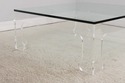 F73535: Mid Century Modern Lucite Base Glass Top C