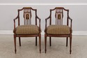 L73558: Pair of Vintage Adams Style Painted Arm Ch