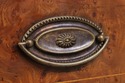 L73610: Burl Elm Inlaid Serving Table or Console