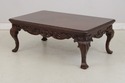 73748: Mahogany Large Carved Cocktail Coffee Table