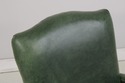 73760: Vintage Green Leather Mahogany Swivel Desk 