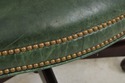 73760: Vintage Green Leather Mahogany Swivel Desk 