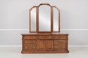73813: THOMASVILLE Oak Long Dresser w. Trifold Mir