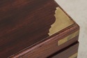F73847: Vintage Asian Inspired Brass Inlaid Box On