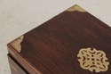 F73847: Vintage Asian Inspired Brass Inlaid Box On