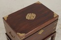 F73847: Vintage Asian Inspired Brass Inlaid Box On