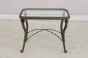 F73884: Outdoor Cast Aluminum Glass Top Patio End 