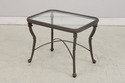 F73884: Outdoor Cast Aluminum Glass Top Patio End 