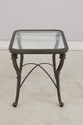 F73884: Outdoor Cast Aluminum Glass Top Patio End 