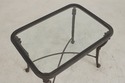 F73884: Outdoor Cast Aluminum Glass Top Patio End 