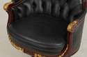 73886: FRANCESCO MOLON Black Tufted Leather Swivel