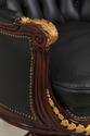 73886: FRANCESCO MOLON Black Tufted Leather Swivel