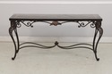 L73909: Wrought Iron Base Marble Top Console Table