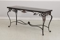 L73909: Wrought Iron Base Marble Top Console Table
