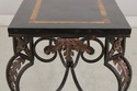 L73909: Wrought Iron Base Marble Top Console Table