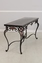 L73909: Wrought Iron Base Marble Top Console Table