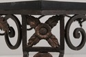 L73909: Wrought Iron Base Marble Top Console Table