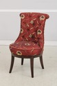 73941: Silk Crewel Work Tufted Back Swivel Chair