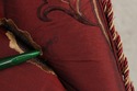 73941: Silk Crewel Work Tufted Back Swivel Chair