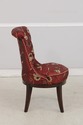 73941: Silk Crewel Work Tufted Back Swivel Chair